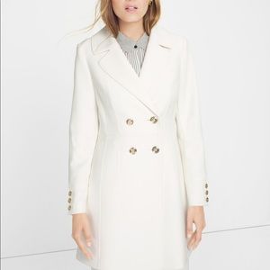 WHBM Ivory double breasted coat